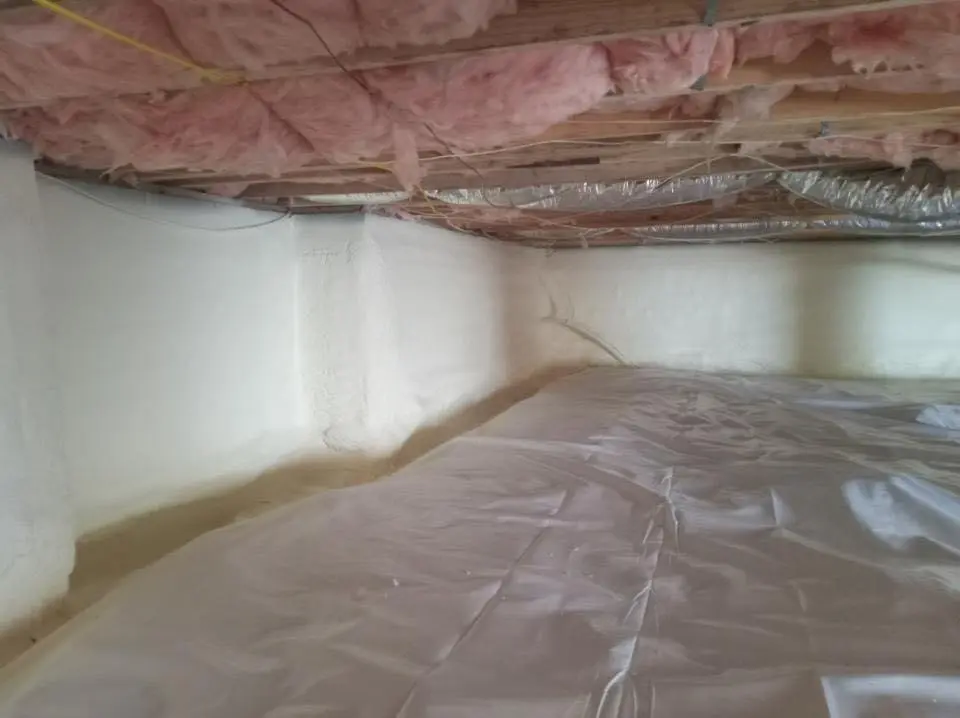 Crawl space encapsulation with closed-cell spray foam for Spray Foam Roofing in Hamlet